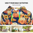 thumbnail image 4 of Junzan fall Pumpkin Daisy for Women's Hoodie, Hooded Sweatshirts Workout Sweat Pullover Hoodie for Women Long Sleeve Fall Hoodie-XX-Large, 4 of 7