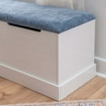 thumbnail image 6 of Linon Cleo 3 Pce Blue Upholstered Storage Nook Set & Square Table in White Wood, 6 of 17