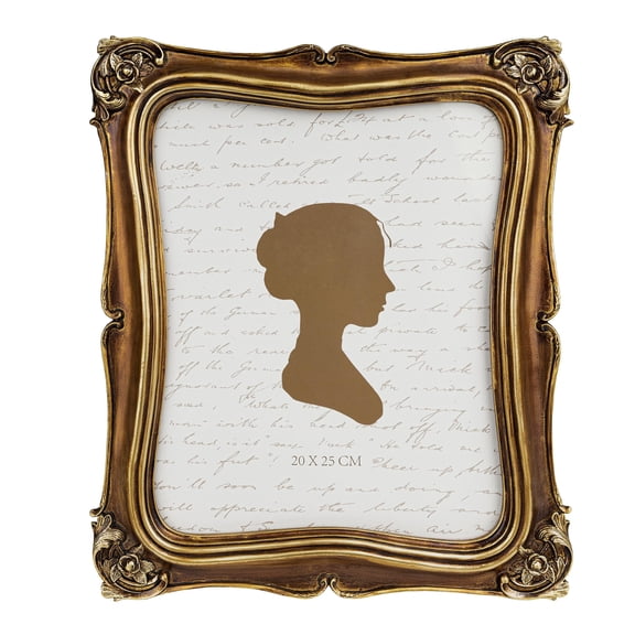 Vintage 8x10 Picture Photo Frame Antique OrnateTable Top and Wall Mounting with High Definition Glass Front for Home Decor, Photo Gallery, Art,Bronze Gold (8x10)