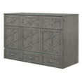 thumbnail image 6 of Harper & Bright Designs Queen Size Murphy Bed, Wooden Queen Murphy Bed Frame with Large Drawers, Chest Cabinet Bed with USB Ports, Gray, 6 of 17