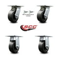 thumbnail image 2 of 5 Inch Polyolefin Caster Set with Roller Bearing 2 Swivel Lock and 2 Rigid SCC, 2 of 2