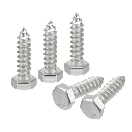

Uxcell Hex Head Lag Screws Bolts 5/16 x 1-1/4 304 Stainless Steel Partial Thread Wood Screws 30 Pack