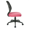 thumbnail image 3 of Screen Back Armless Task Chair with Pink Mesh Fabric and Wheel Carpet Casters, 3 of 5