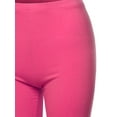thumbnail image 4 of A2Y Women's Basic Solid Premium Cotton Mid Thigh High Rise Biker Bermuda Shorts Fuchsia XL, 4 of 5