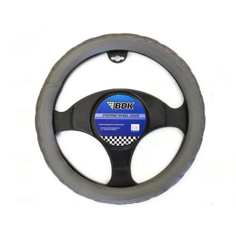 HighDensity Foam Steering Wheel Cover Quilted Grey