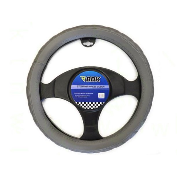 HighDensity Foam Steering Wheel Cover Quilted Grey