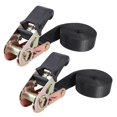 thumbnail image 1 of Masterwise Correa de trinquete sin fin, correas de trinquete negras, correas de amarre resistentes, correa simple de 1 pulgada para motocicletas, remolques, kayak, portaequipajes de carga (1 pulgada x, 1 of 5