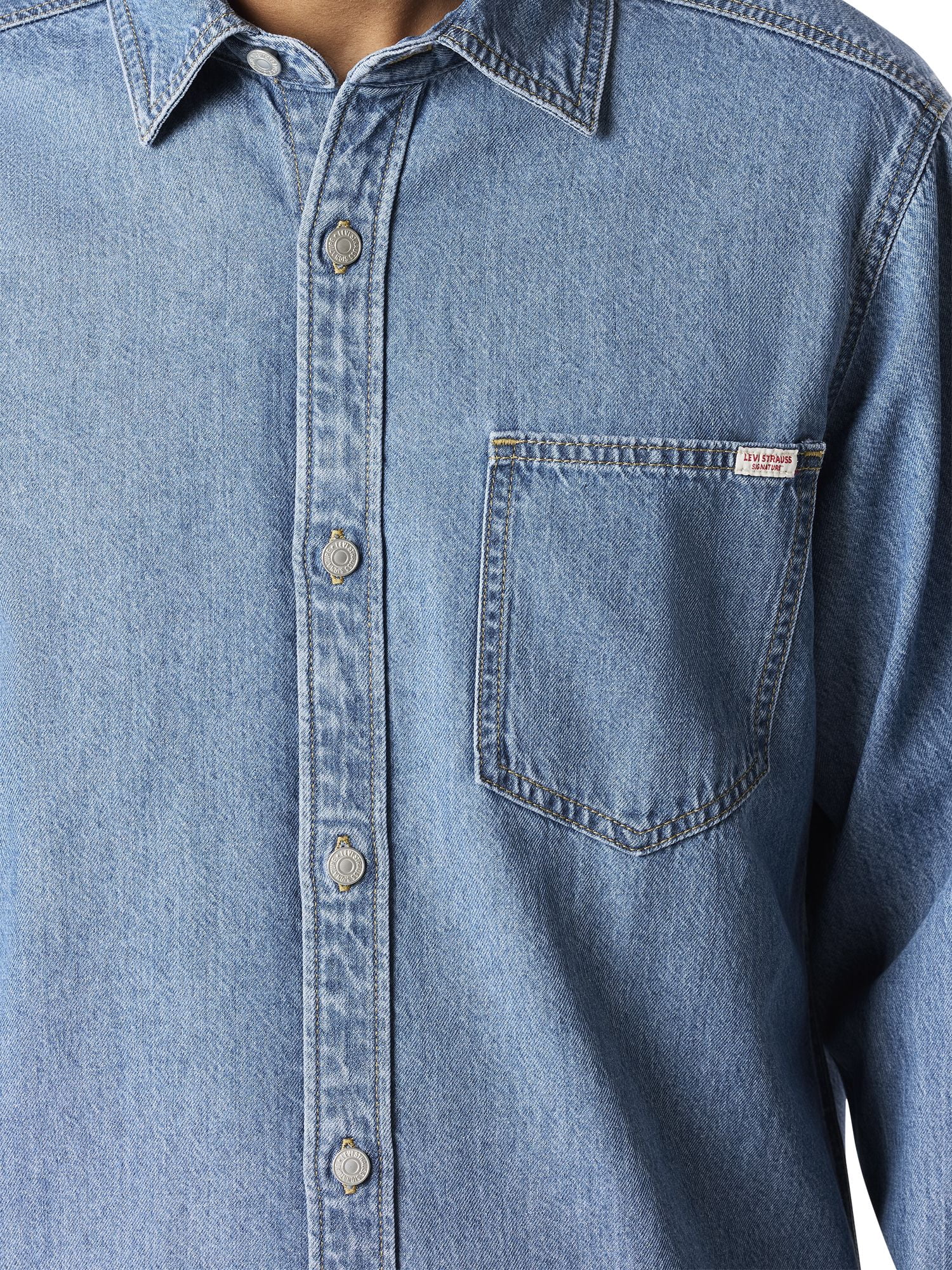 Levi Strauss Signature Men's and Big and Tall Original Denim Shirt, S-2XL