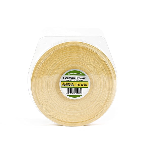 German Brown Tape | Brown Liner Tape from Walker Tape | Hair System Wig Tape for Extensions, Wigs, Toupees | Authentic Adhesive Tape by Walker Tape | 36PCs Per Pack (1" x 36 Yards)