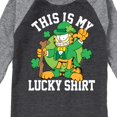 thumbnail image 3 of Garfield - This Is My Lucky Shirt - Toddler And Youth Raglan Graphic T-Shirt, 3 of 4