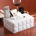 thumbnail image 1 of 1 x PU Leather Multi-Function Rectangular Tissue Box Cover and Remote Control Cart, Suitable for Storing Pen and Stationery, Desktop Organizer Storage, 1 of 5