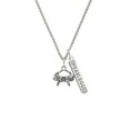 thumbnail image 2 of Delight Jewelry Silvertone Crab Silvertone Fearless Bar Charm Necklace, 23", 2 of 4