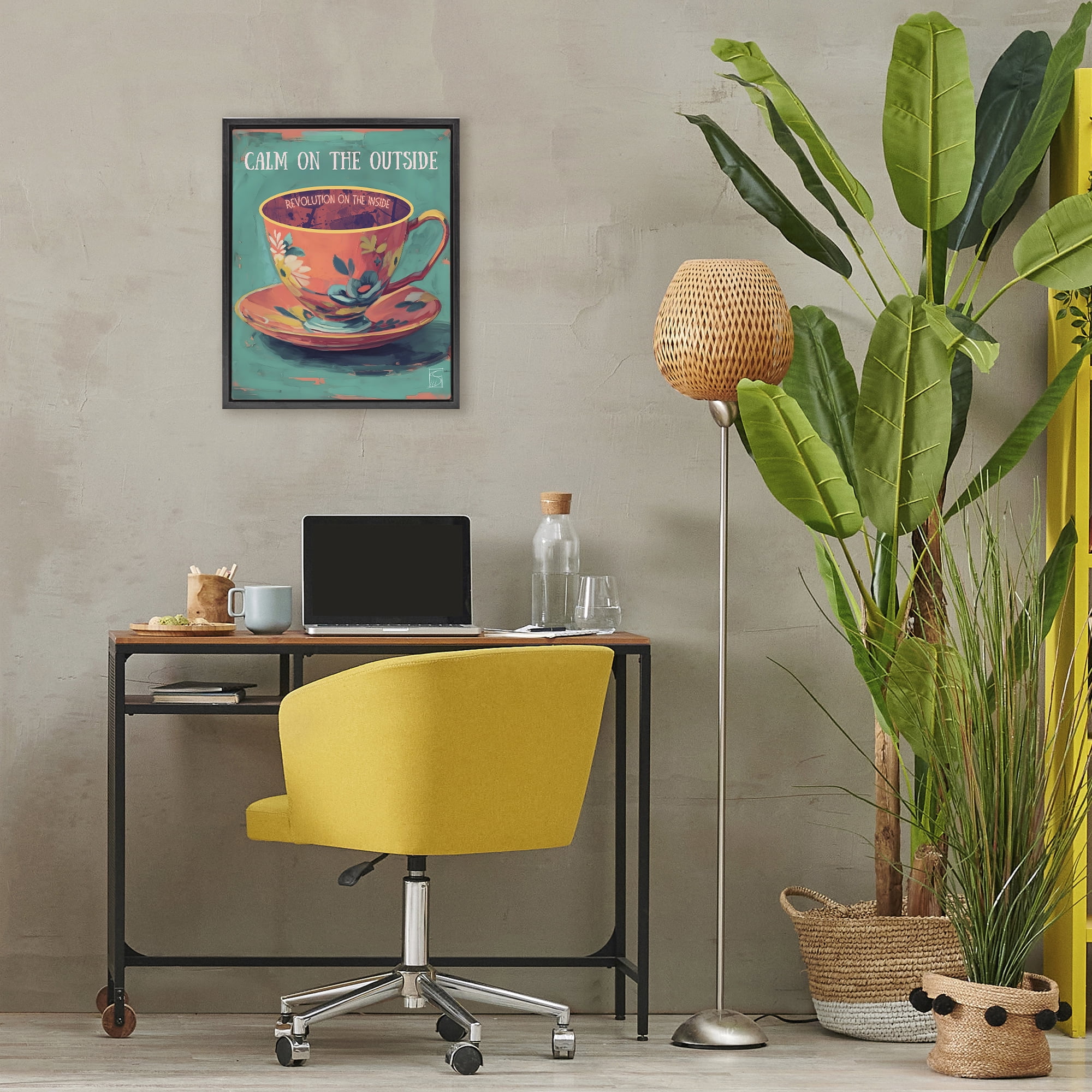 Stupell Industries Revolution On The Inside Black Framed Floater Canvas Wall Art, design by Sara Culpepper