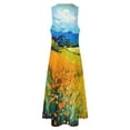 thumbnail image 5 of Flowers Oil Painting Dress Floral Print Elegant Maxi Dress Fashion Casual Long Dresses Summer Sleeveless Graphic Vestido 4XL 5XL, 5 of 7