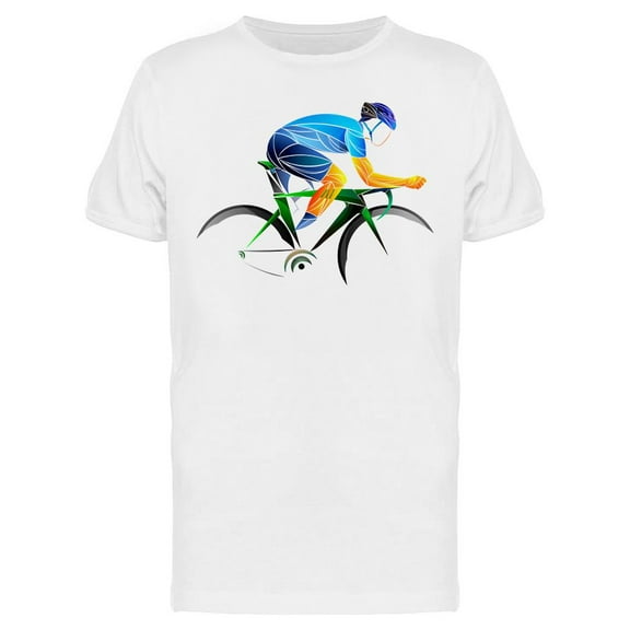 Blue Stylized Cyclist T-Shirt Men -Image by Shutterstock, Male x-Large