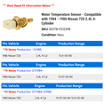 thumbnail image 2 of Water Temperature Sensor - Compatible with 1984 - 1986 Nissan 720 2.4L 4-Cylinder 1985, 2 of 2