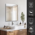 thumbnail image 5 of COFENY Bathroom Mirror, 18x24 inch Frameless Rectangle Design, 3mm Tempered Glass with Polished Edge, 5 of 10