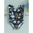 thumbnail image 2 of Bagilaanoe Newborn Baby Girl One-Piece Swimsuit Floral Print Sleeveless Swimwear 1T 2T 3T 4T 5T Kid Ruffle Bathing Suit, 2 of 8