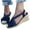 Blue, variant on Women Dress Sandals Summer Black Closed Toe Wedge Trendy High Heel Mothers Day