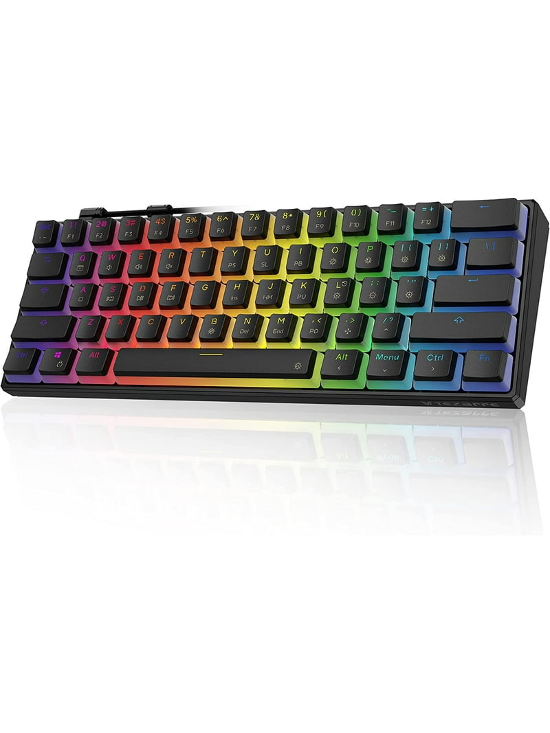 TK61 Mechanical Gaming Keyboard with PBT Pudding Keycaps, 61 Keys Wired USB Computer Keyboards Keys Programmable Black (Gateron Optical Red Switch) - Walmart.com