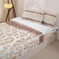 thumbnail image 3 of Erosebridal Brown Heart Leopard Zipper Twin Comforter Sets with Fitted Sheet and 2 Pillowcases,Beige Cheetah Spot Zipper Bedding Set For Girls,Reversible,4-Piece, 3 of 7