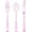 Clrar Purple, variant on 150 Pcs Pink and Blue Cutlery Heavy Duty Light Pink and Baby Blue Plastic Silverware - 50 Plastic Forks, 50 Knives, 50 Spoons for Birthday Baby Shower Gender Reveal