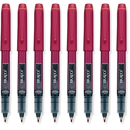 Pilot Marker Pens - Pilot Bravo Liquid Ink Marker Pens, Bold Point, Red Ink, 8-PACK(11036)