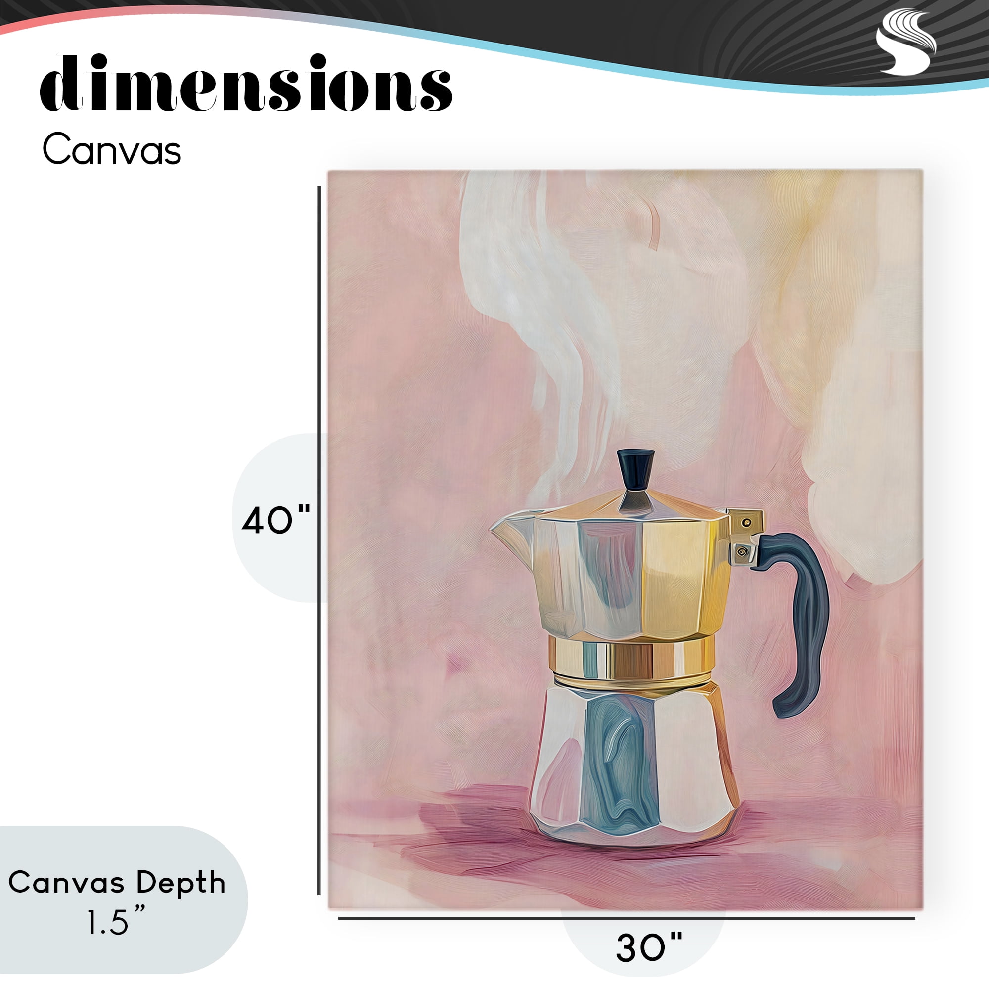 Stupell Industries Vintage Coffee Maker on Pink Canvas Wall Art, design by The Prints Vibe