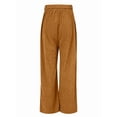 thumbnail image 6 of Women'S Corduroy Wide Leg Pants with Patch Pockets Casual Slim Fit Elastic Waist Trousers Beige XL, 6 of 8