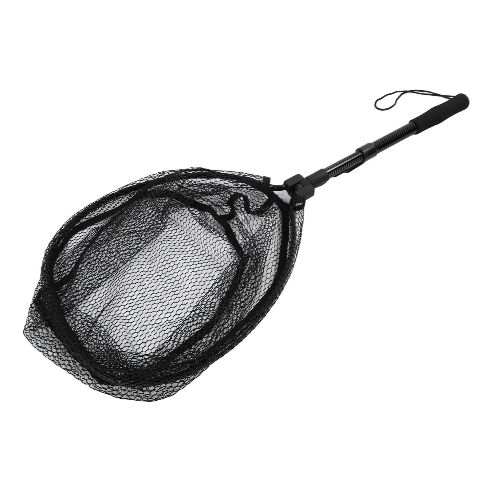 Nieyigj Floating Fishing Net Aluminum Alloy Rubber Foldable Extendable Portable Fish Landing Net for Easy Transportation and Storage Black 17.7 inches / 45 cm for Professional Anglers