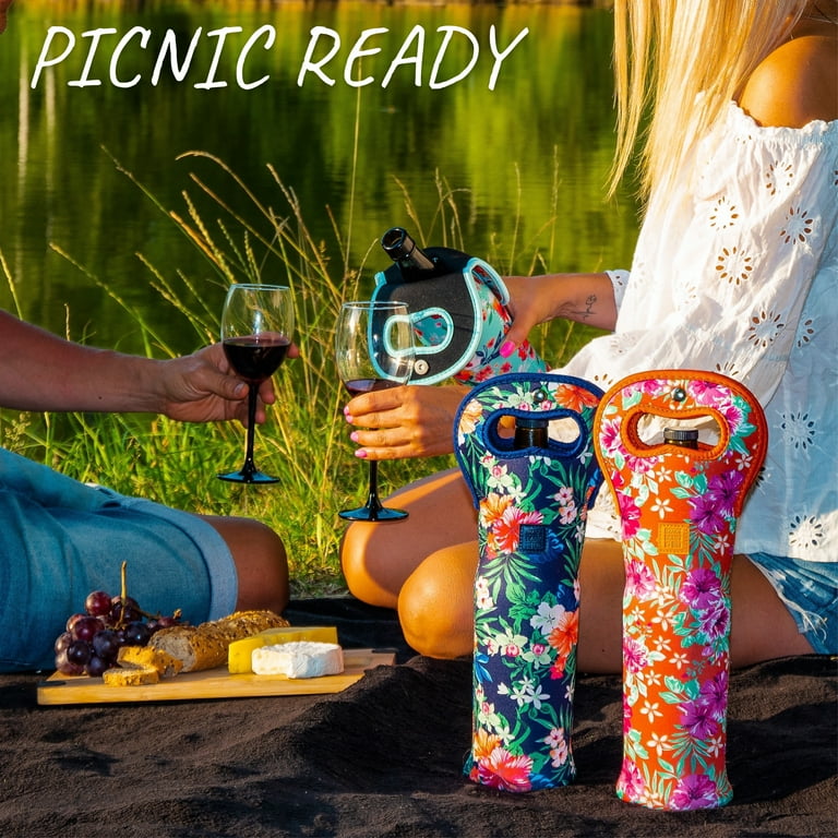 Made Easy Kit Insulated Wine Tote Neoprene Wine Carrier Bag with Magnetic Handle Clasp Wine Bottle Protective Travel Bag Perfect for Gifting Travel or Gift Bag Set of 3 Walmart