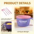 thumbnail image 7 of Tusjiain Ramen Cooker Bowl - 45 oz Microwaveable Noodle Bowl BPA Free with Chopsticks  (purple), 7 of 7