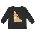 thumbnail image 3 of Inktastic Easter Cute Floppy Ear Brown Bunny Boys or Girls Long Sleeve Toddler T-Shirt, 3 of 5