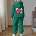 thumbnail image 5 of XUELUO Toddler Girls Outfit Sets 2-Piece Bow & Heart Graphic Hoodie & Joggers Pants Spring Athleisure Comfort Tracksuit, 5 of 7