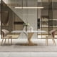thumbnail image 2 of White Glossy Slate Dining Table Light Luxury Modern Minimalist High-end Designer Creative Rectangular Table And Chair Set My Lux Decor Round, 2 of 13