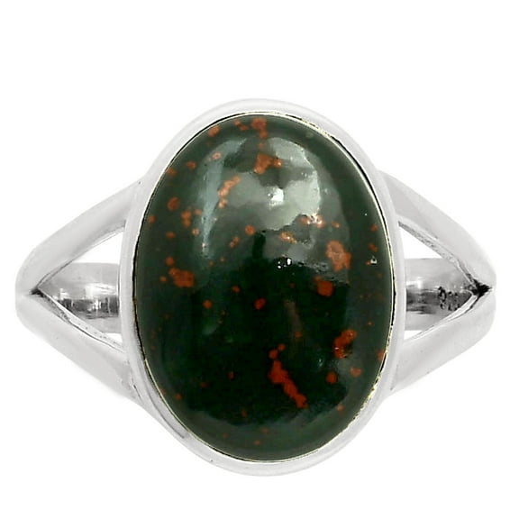 Natural Blood Stone - India 925 Sterling Silver Ring s.9 Jewelry R-1005 SDR249112