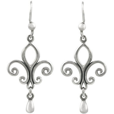 Brinley Co. Sterling Silver Fleur-De-Lis Drop Earrings