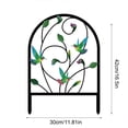 thumbnail image 2 of Summercome Leaves Decorative Garden Fence, 16.5''H x 11.8''W Animal Barrier Border Butterfly Flower Design Metal Arch Garden Fence Border for Spring Outdoor Patio Yard Landscape Decoration, 2 of 6