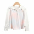thumbnail image 2 of Xfvqtps Kids Light Jacket Colorful Gradient Hoodie Cooling Sun Protection Full Zip up Long Sleeve Summer Shirts UV for Outdoor Hiking White, 2 of 4