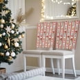 thumbnail image 3 of Christmas Stripes Chair Covers Set of 1 Bell Flower Stars Snowflakes Chair Back Covers Stretch Removable Washable Slipcovers Protector for Dining Room Kitchen Party Decor, 3 of 5