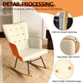 thumbnail image 2 of Glider Rocking Chair for Nursery, Teddy Fabric Soft Upholstered Glider Rocker Armchair with High Backrest Accent Chairs for Nursery, Living Room, Bedroom (Brown), 2 of 6