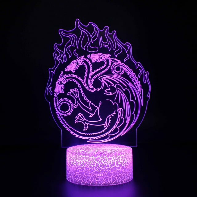 Luz nocturna LED 3D Game of Thrones Houses Targaryens