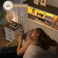 thumbnail image 7 of EnHomee Full Size Bed Frame with Headboard and 4 Drawers Bed Frame Full Bed Frame with LED Lights & 2-Tier Storage Shelf & Charging Station NO Box Spring Needed, 7 of 7