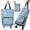 Sky Blue, variant on Foldable Shopping Trolley Bag Trolley Bag Bag On Wheels With Pull Handle Grocery Bag With Wheels 2-In-1 Foldable Shopping Bag Shopping Carts For Groceries Foldable Reusable Grocery Bag
