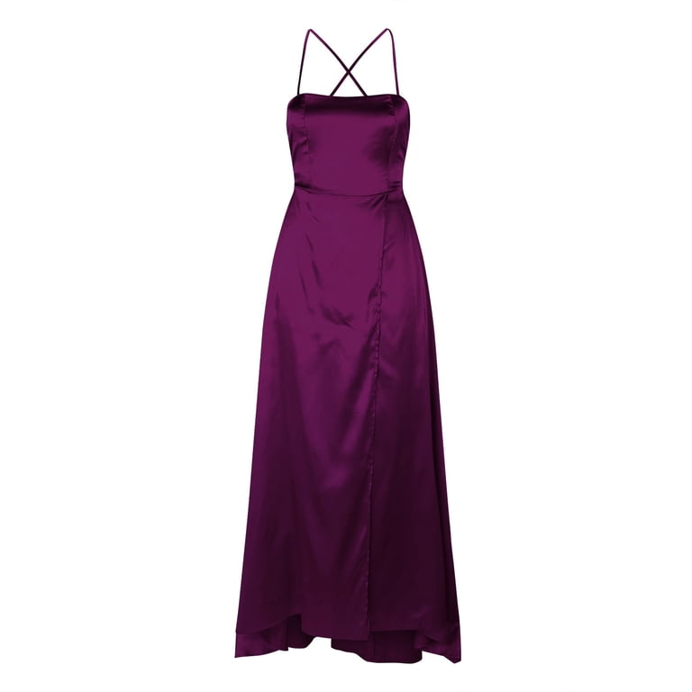 Dyfzdhu Prom Dresses for Women Elegant Spaghetti Strap Satin Maxi Dress Party Gowns Formal Wedding Guest Long Dress With Pockets Dark Purple - Walmart.com Dyfzdhu Prom Dresses for Women Elegant Spaghetti Strap Satin Maxi Dress Party Gowns Formal Wedding Guest Long Dress With Pockets Dark Purple - Walmart.com