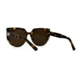 thumbnail image 4 of Womens Squared Designer Plastic Butterfly Chic Sunglasses Tortoise Brown, 4 of 4