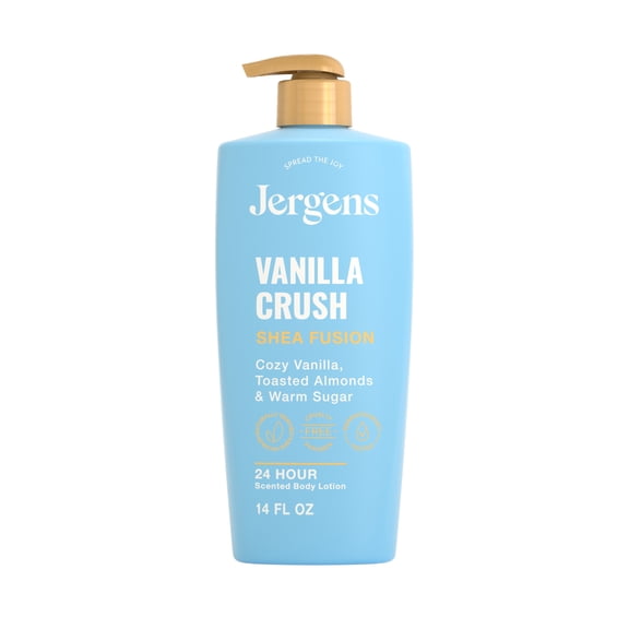Jergens Shea Fusion Vanilla Crush Scented Body Lotion, Moisturizer for Dry Skin, 14 fl oz