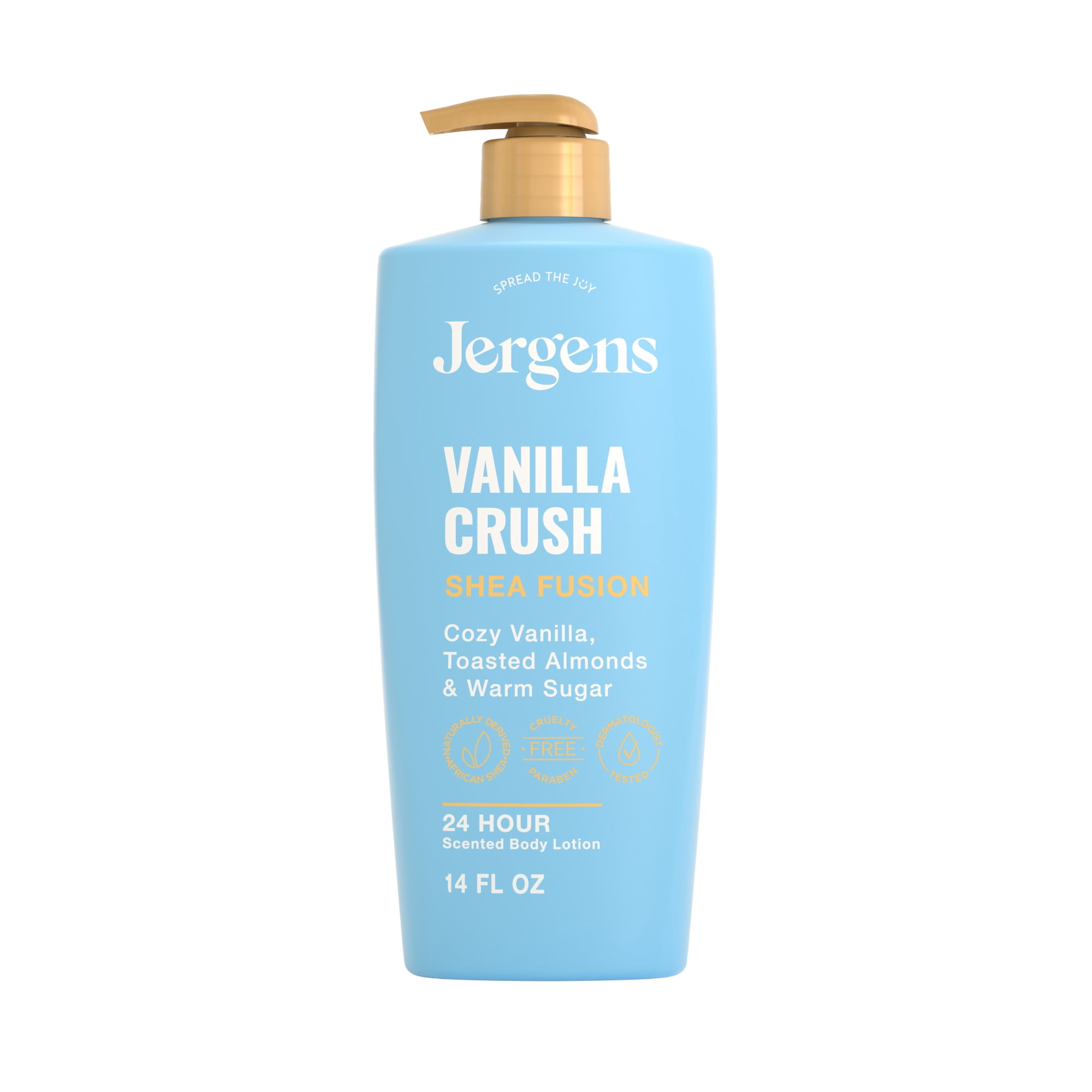 Jergens Shea Fusion Vanilla Crush Scented Body Lotion, Moisturizer for Dry Skin, 14 fl oz