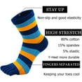 thumbnail image 4 of LOFIR Toe Socks for Men Five Finger Striped Sock Running Athletic Cotton Mens Ankle Socks Size 7-10.5, 5 Pairs, 4 of 6