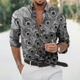 thumbnail image 1 of Camisas con estampado 3D de pavo real estilo callejero camisa de moda de verano para hombres y mujeres blusa de manga larga con diseños geniales camisa coreana para mujeres, 1 of 6